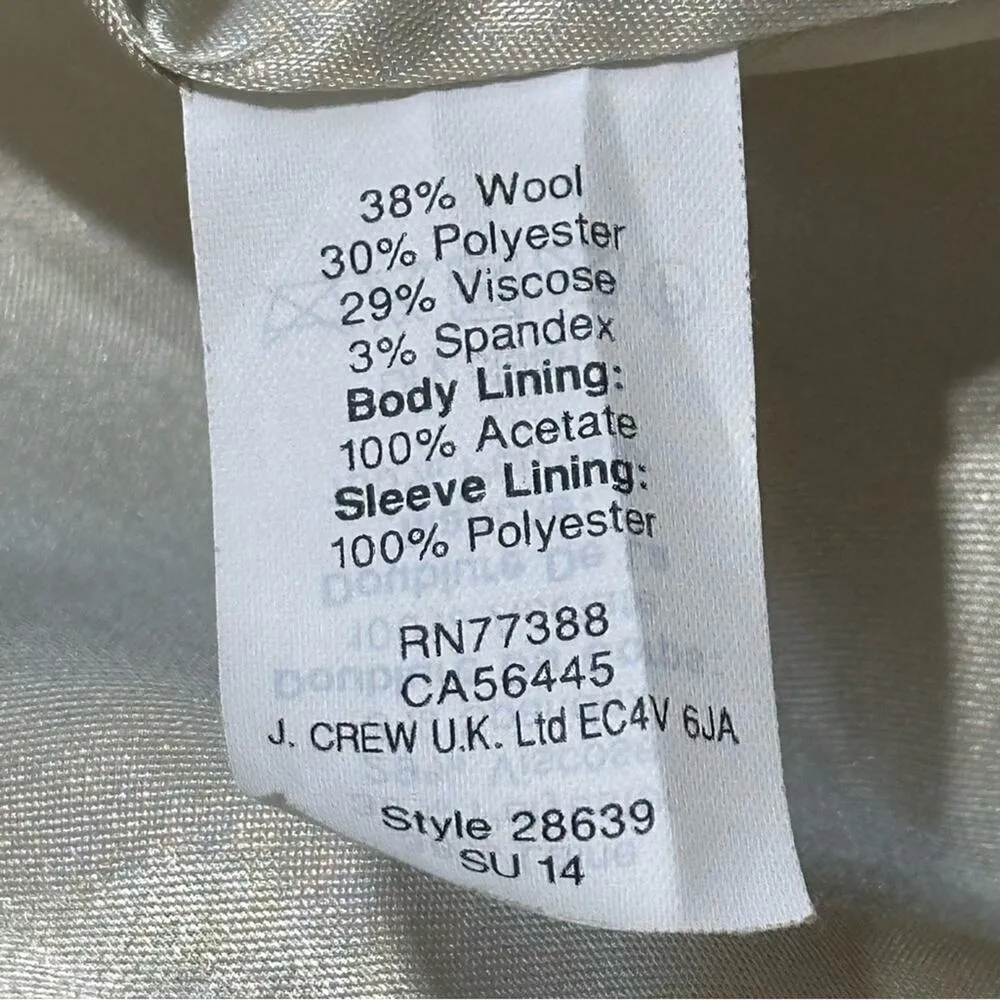 J. Crew Women’s Size 4 Navy Blue Wool Blend Keating Gold Button Blazer Jacket - Image 7