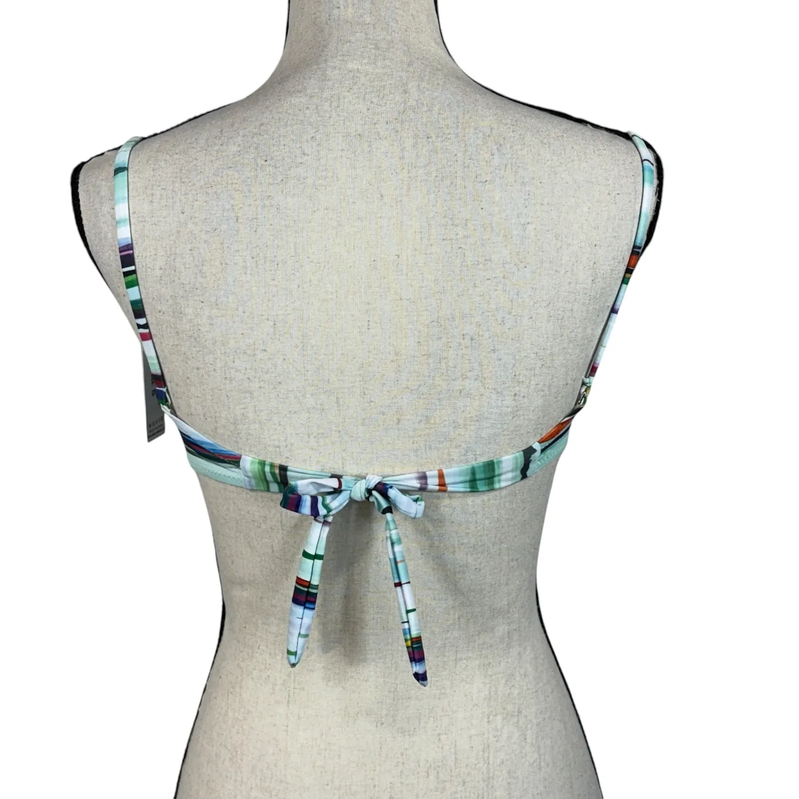 Mermaid Swimwear Small Bikini Swim Top Adjustable Straps Tie Back Padded New Blue - Image 4