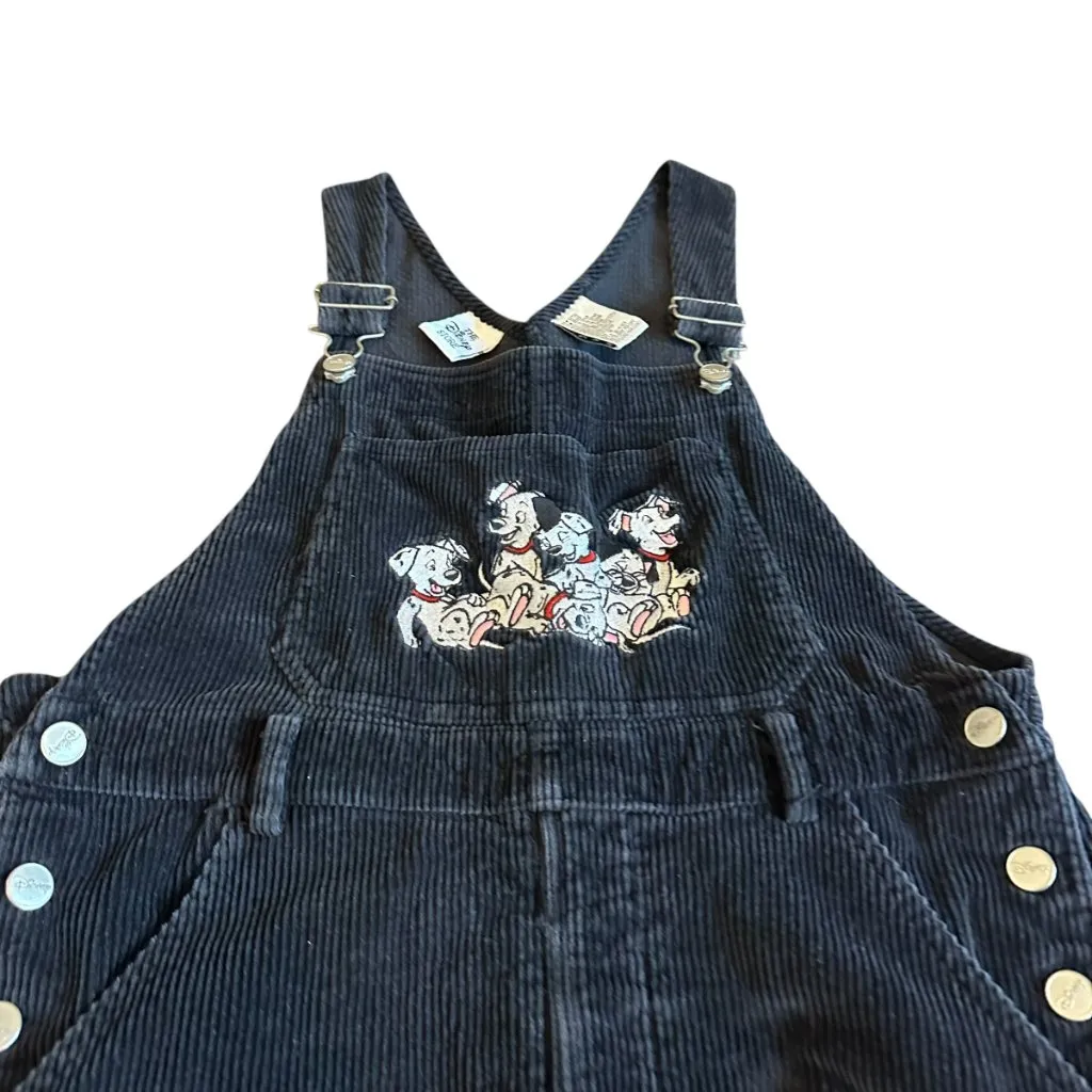The Disney Store 101 Dalmatians Black Corduroy Overall Dress Retro Y2K 90s Med - Image 2