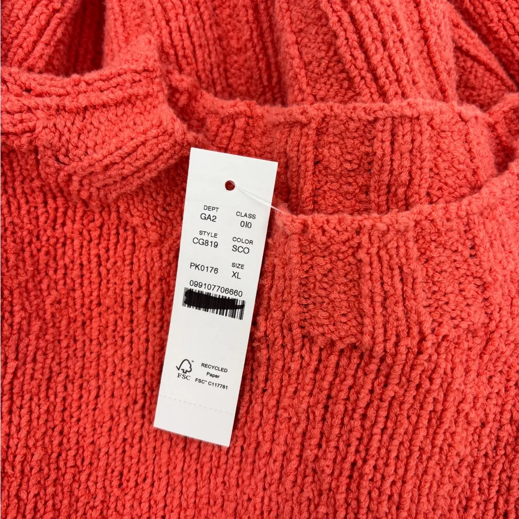 J.Crew Marina sweater in textured cotton blend Sunfire Coral - Image 5