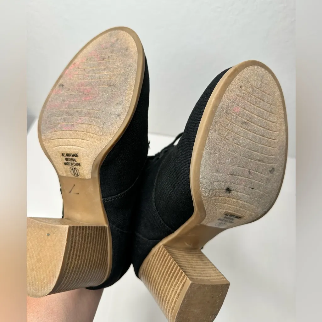 SODA Ripley‎ Black Ankle Bootie Womens Size 10 Chunky Block Stacked Heel Lace Up - Image 11