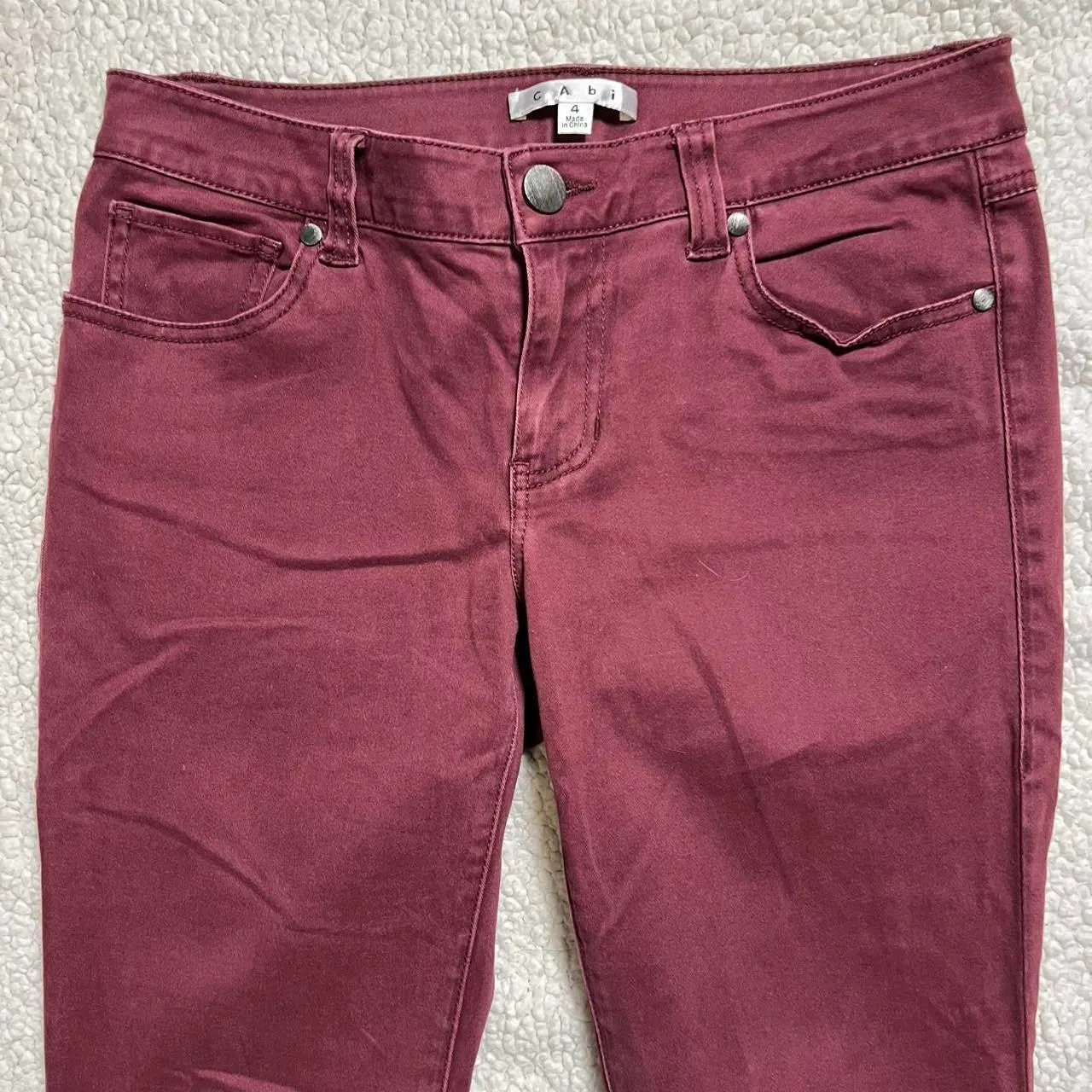 CAbi Burgundy Maroon Skinny Ankle Pants size 4 women's boho dark academia - Image 2