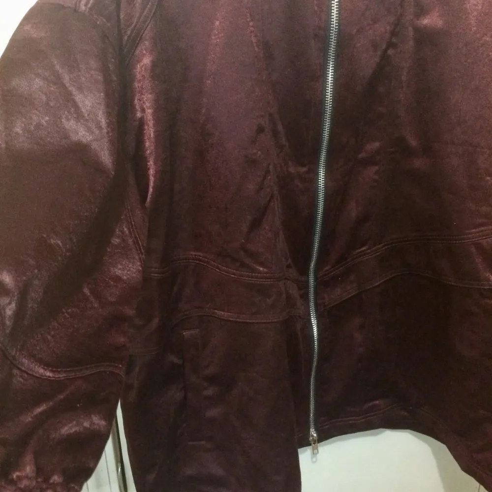 NEW Religion women's L large soft suede crop cuffed wrist extended length jacket - Image 3