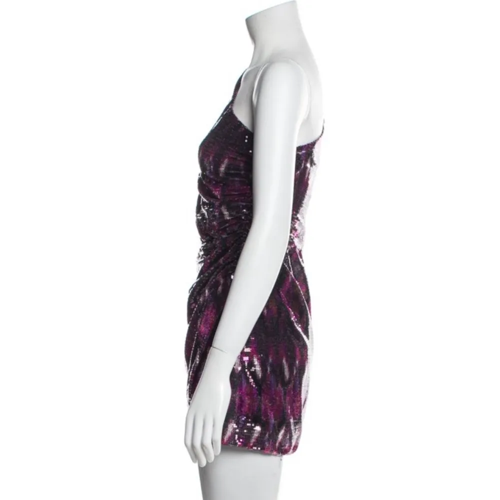 MISA Revolve Nova One-Shoulder Sequin Mini Dress, Purple Size S New w/Tag $370 - Image 6