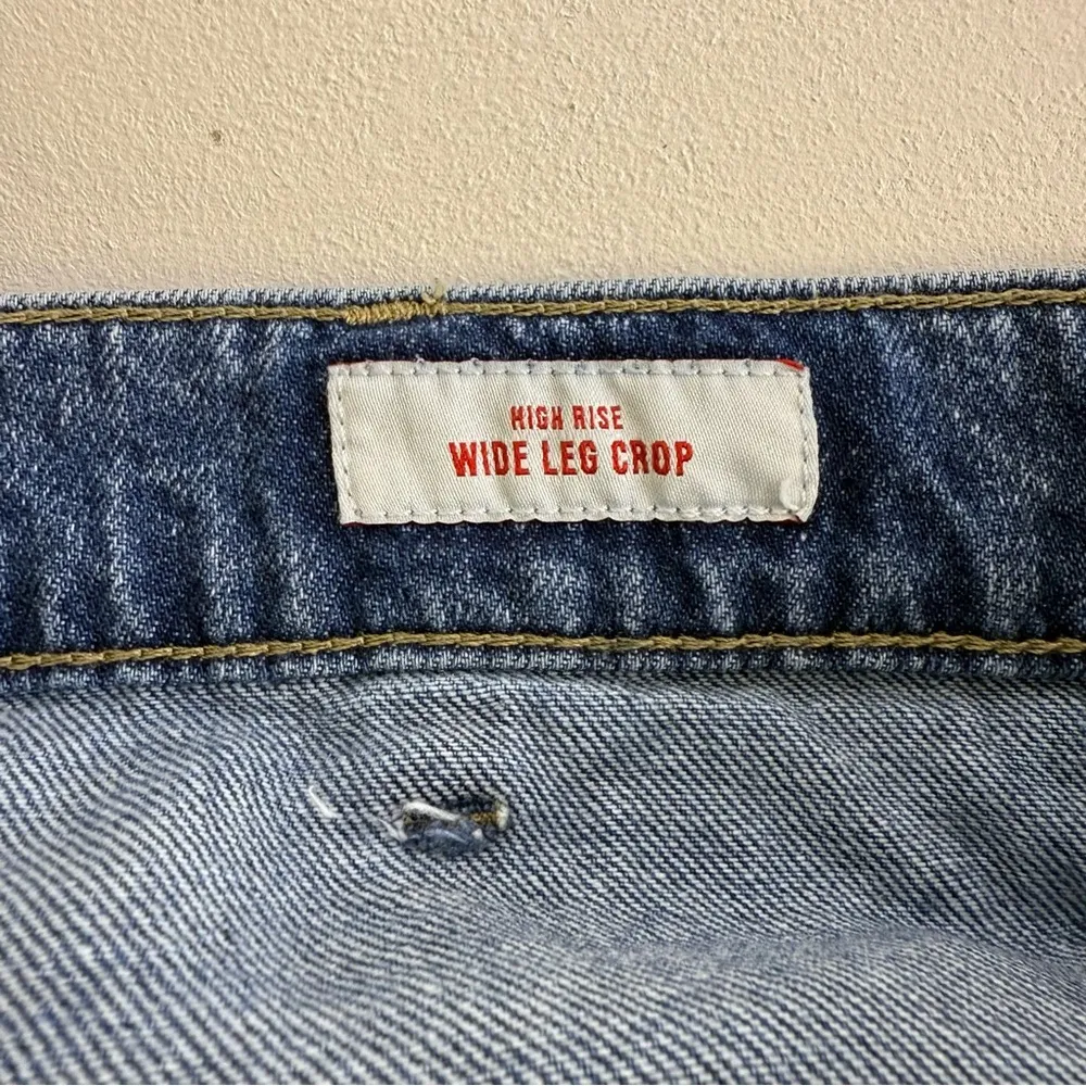 Lucky Brand High Rise Wide Leg Crop Blue Denim Jeans Size 14 / 32 - Image 6