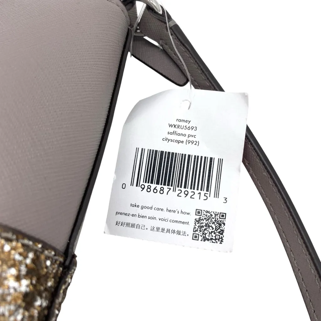 Kate Spade Greta Court Ramey Glitter Crossbody Bag Gray With Matching Wallet New - Image 10