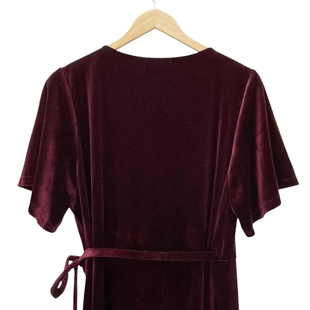 Lottie Velvet Maxi Dress Women's Size XXL Stretch Midi Maxi Burgundy Cranberry Red - Image 8