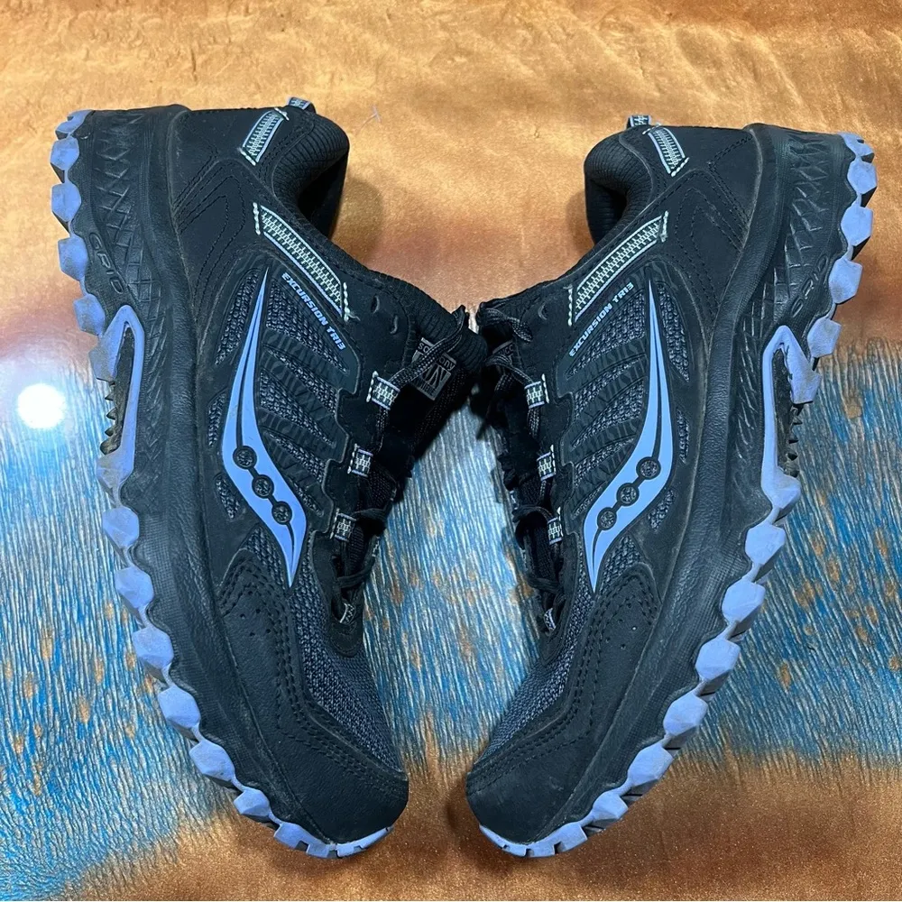 Saucony Excursion TR13 Trail Running Shoes size 8.5 black purple - Image 2