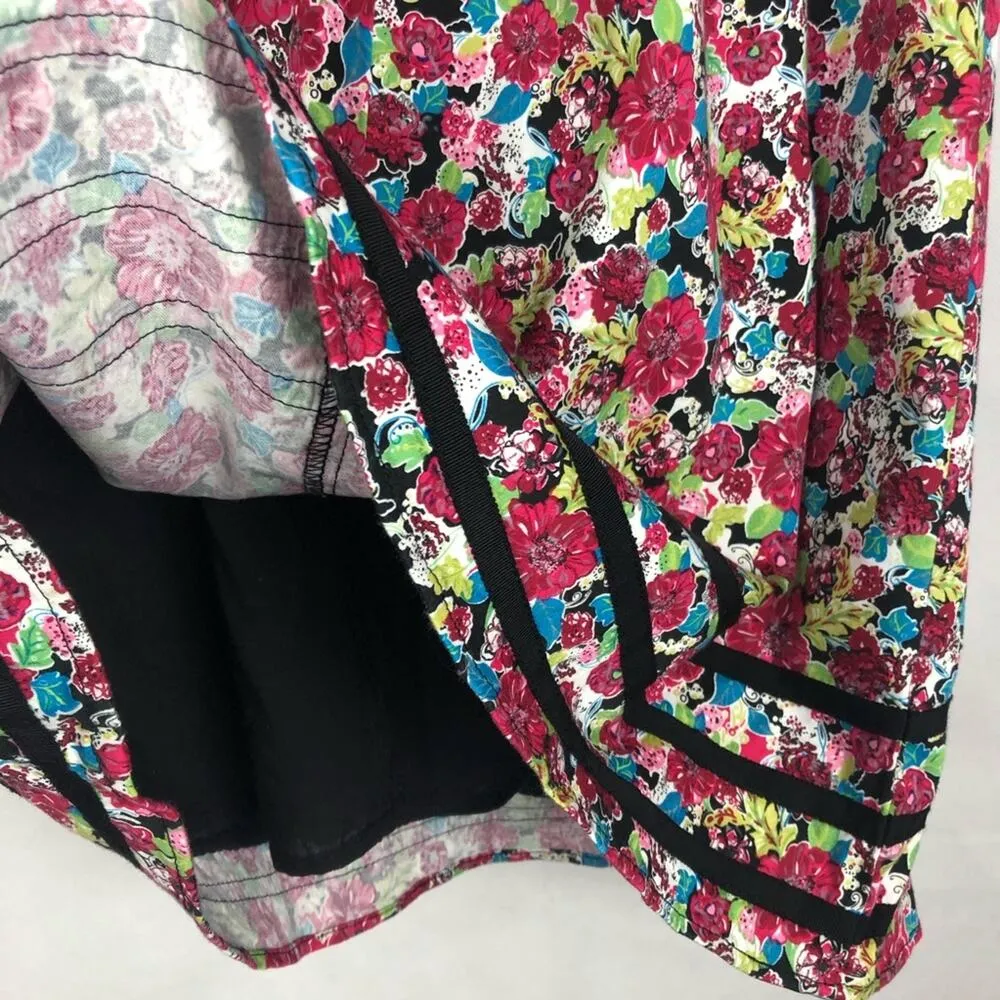 Vintage Romy Babydoll Dress Small Y2K Cotton Empire Midi Floral Fairy Grunge Pink - Image 8