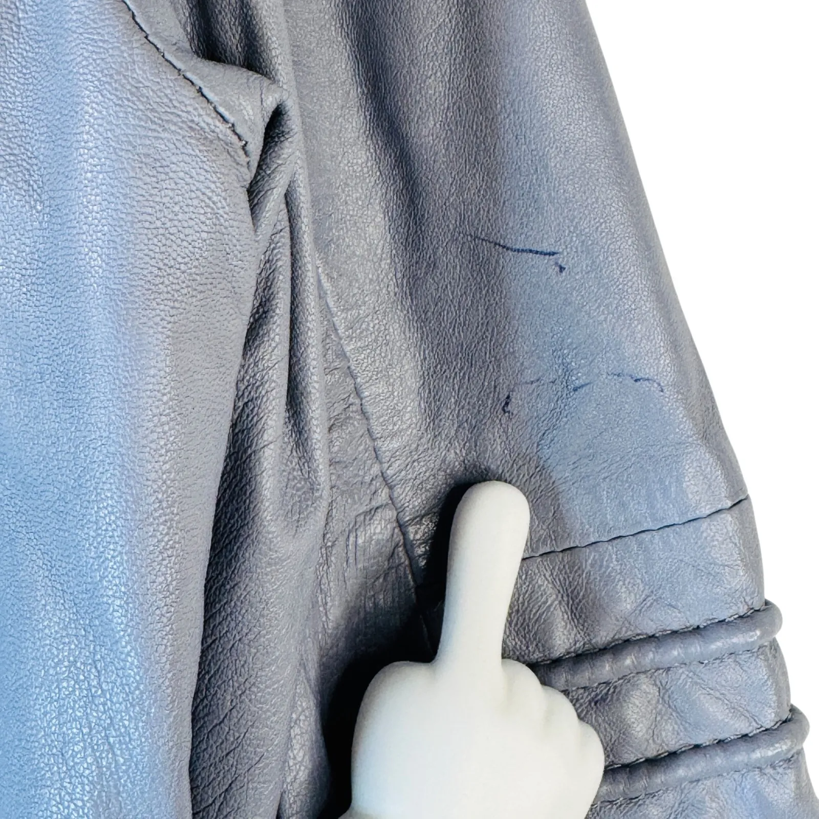 Rino & Pelle Abigail Leather Jacket Women's 40 Lavender Moto Zip‎ Lambskin READ Purple Size M - Image 5