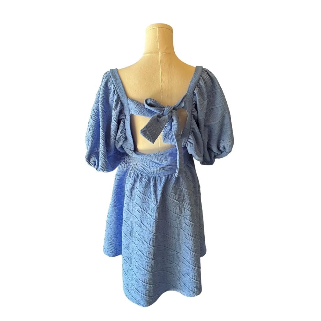 Free People - Open Back Violet Baby Doll Y2K Mini Dress Sz L - Image 4