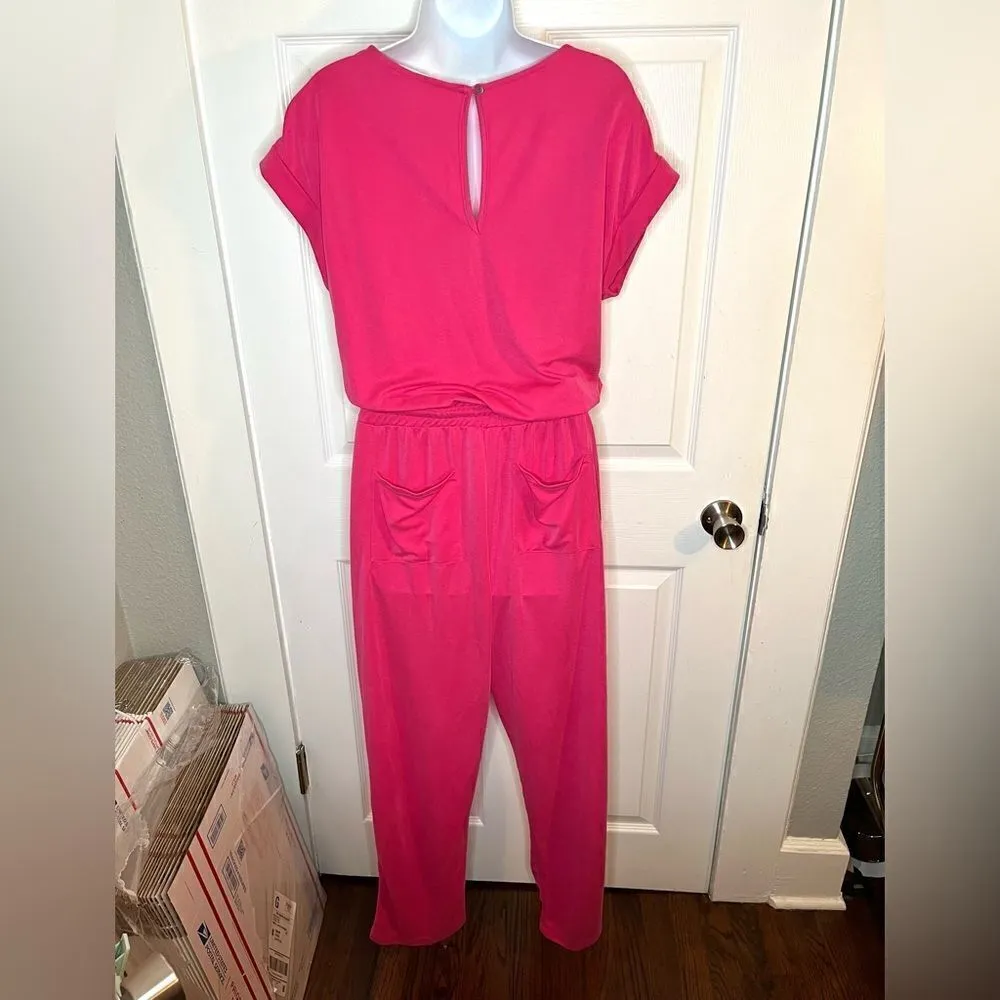 Red Dress Boutique Ces Femme Flirt With Fun Hot Pink Jumpsuit M NWOT Size M - Image 6