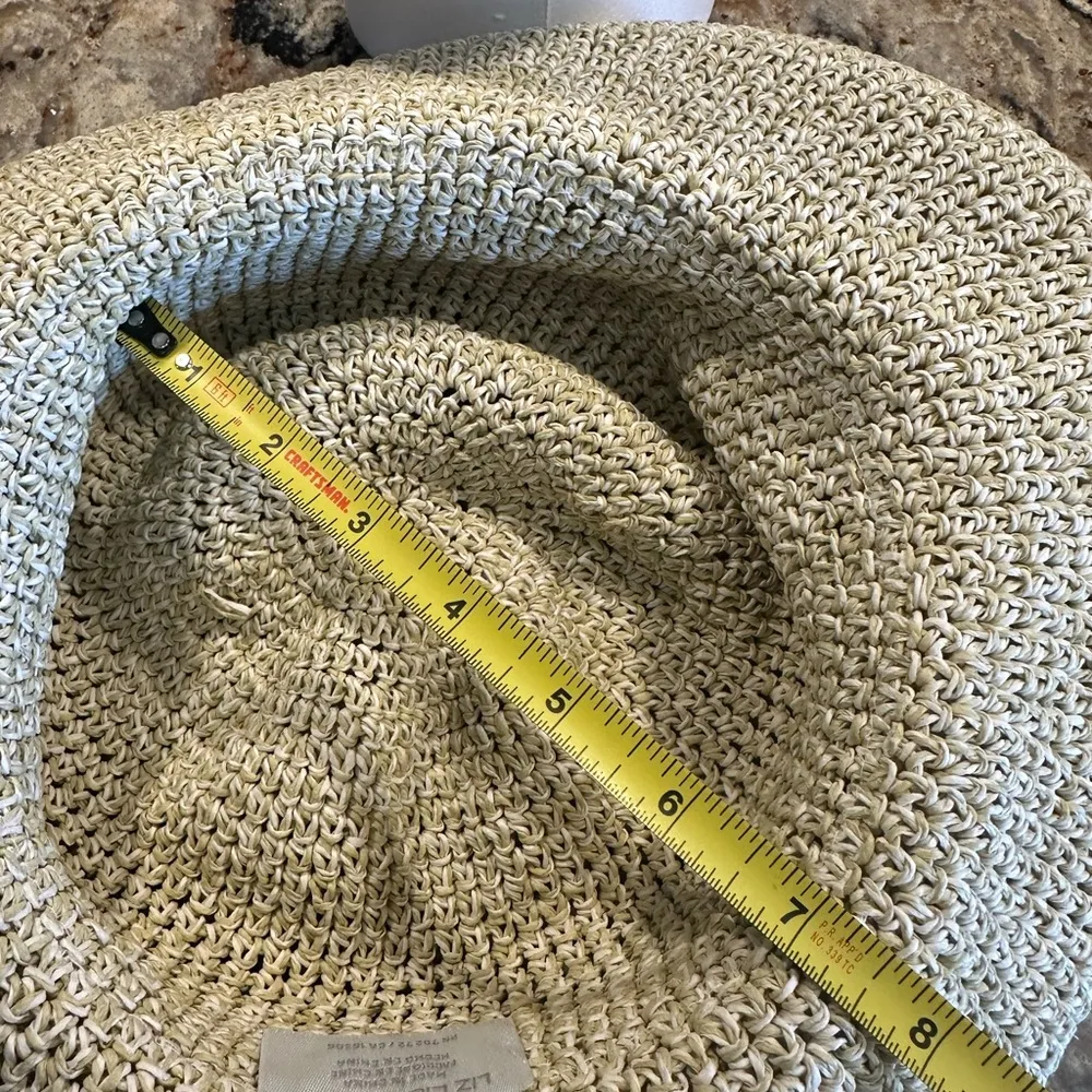 Liz Claiborne Straw Hat Reversible Floppy Beach Sun Hat Summer New NWT - Image 7