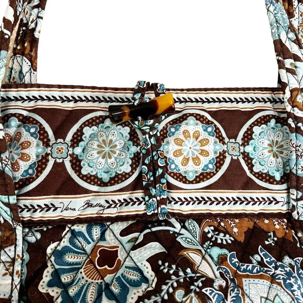 Vera Bradley Java Blue Large Tote with Tortoise Toggle Closure - Image 3