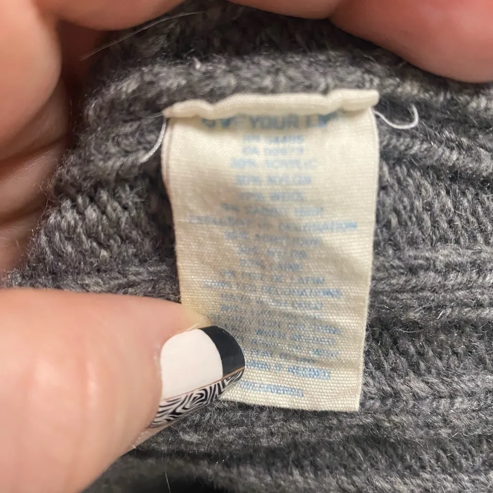 American Eagle  Sweater Large L Gray Short Sleeve Pullover Cowl Neck - Image 7