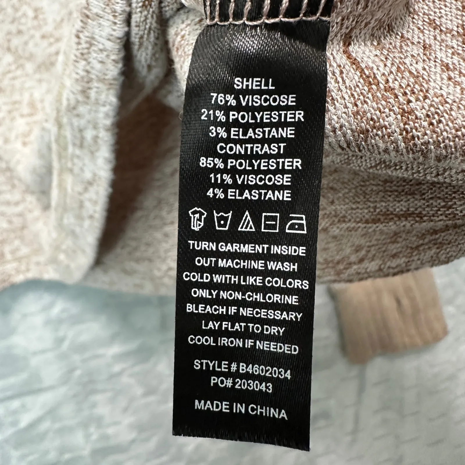 BetaBrand‎ Womens XL UltraEase Scoop Ribbed Cuff Top Beige Brown Heather - Image 4