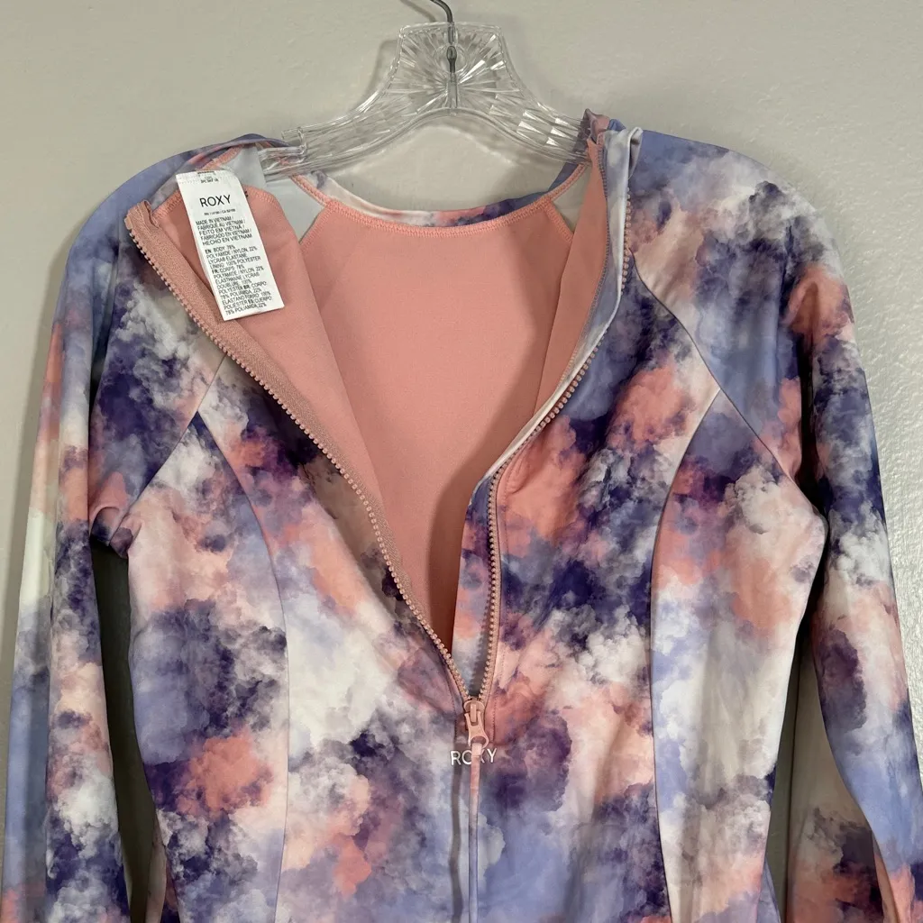 Roxy Tie-Dye Long Sleeve Swimsuit with thumbholes - Image 5