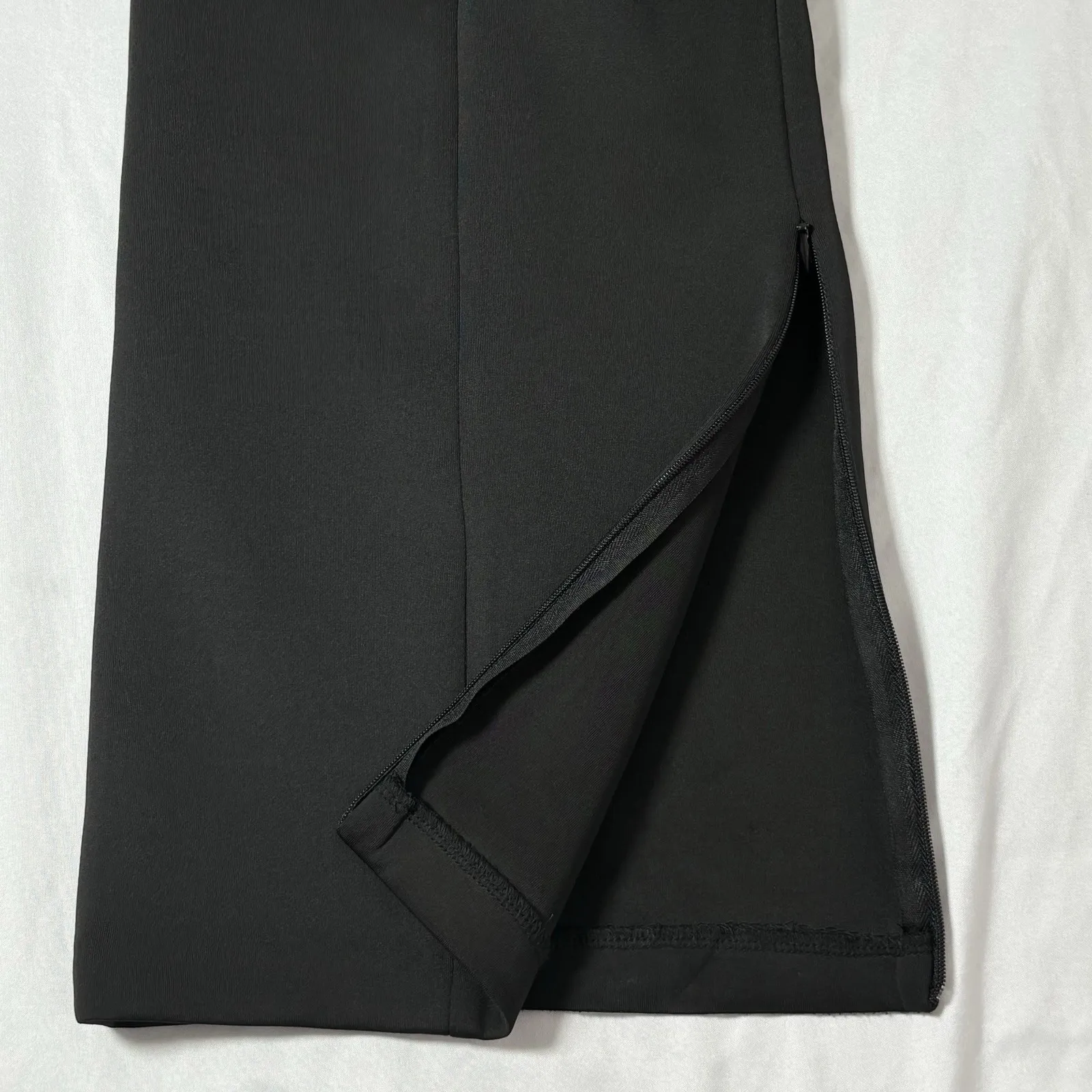 Good American GWB0066 Black Scuba Flare Ankle Zip Pants Sz 7 Plus Size Business‎ - Image 4