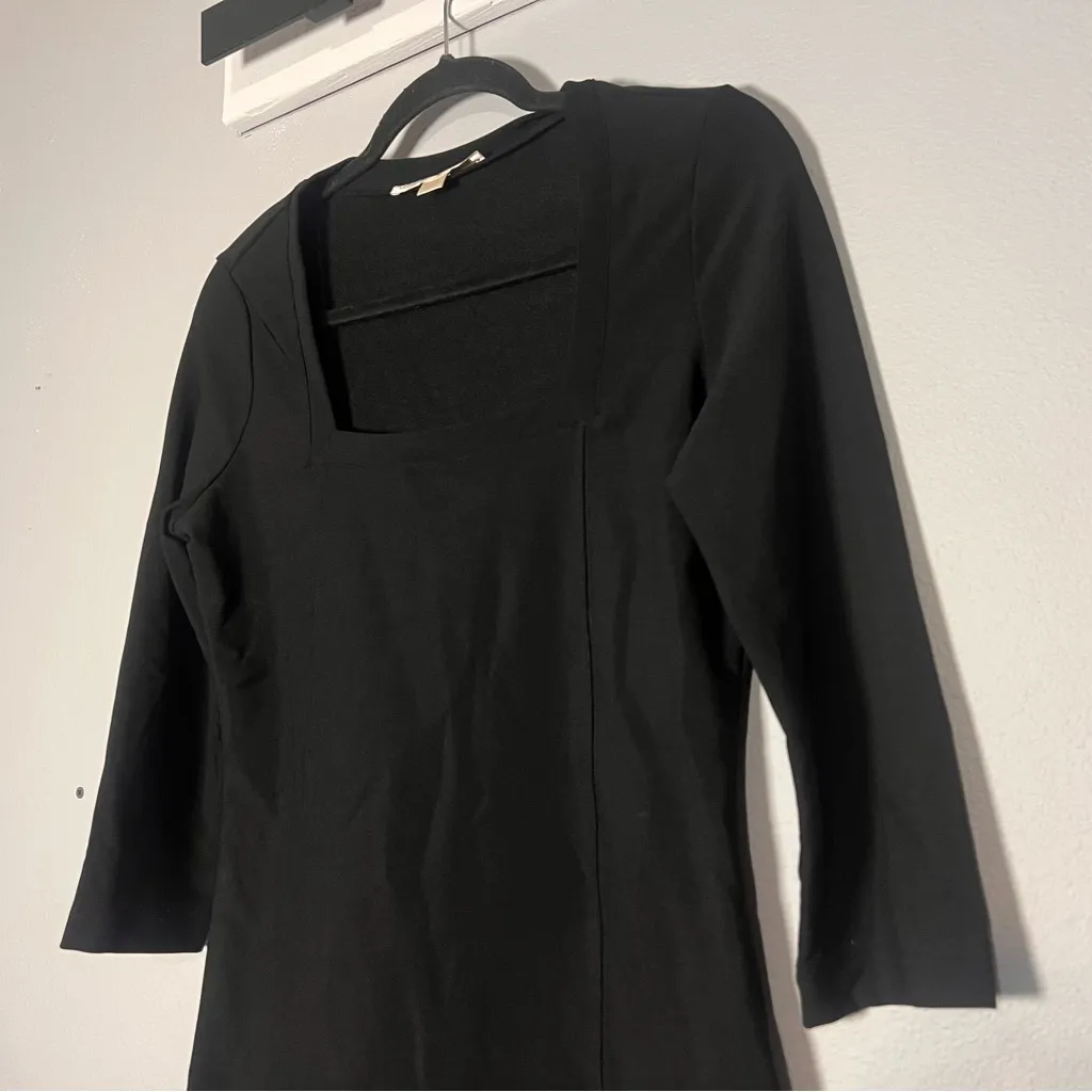 Boston Proper Blouse Square Neck 3/4 Sleeve Top Black Size Medium - Image 4