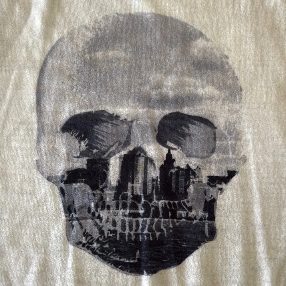 Skull cashmere White Tank Top with Skull Print - Image 5