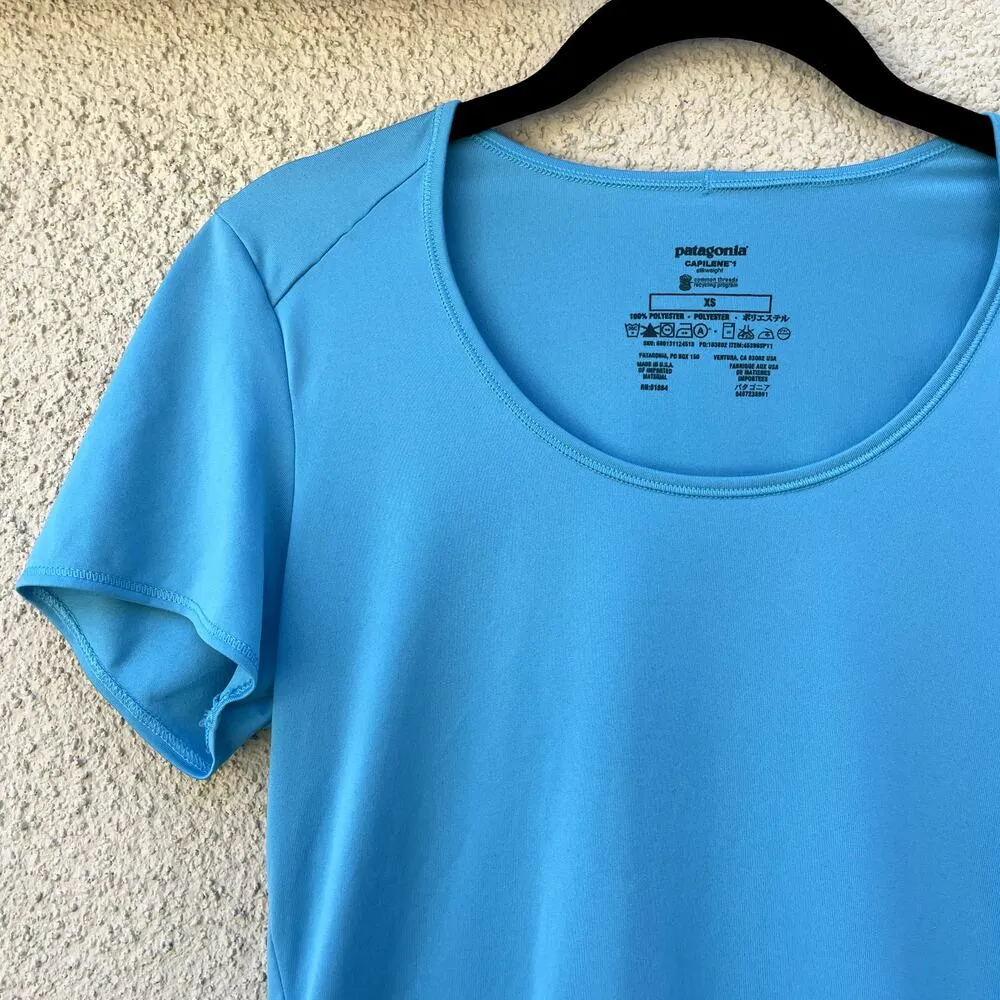 Patagonia Capilene 1 Silkweight Tee XS Blue Short Sleeve - Image 2