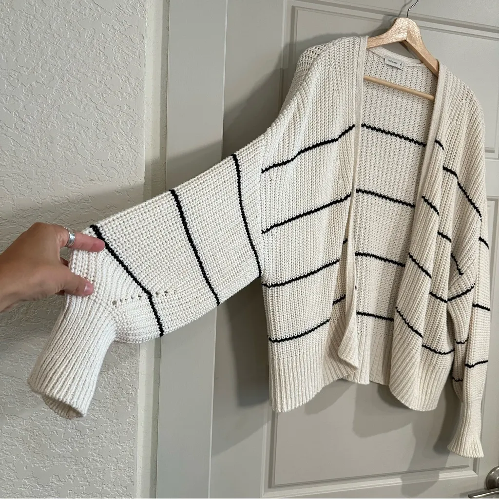 Gentle Fawn Chunky Knit Oversized Striped Cardigan Sweater Size Medium - Image 2