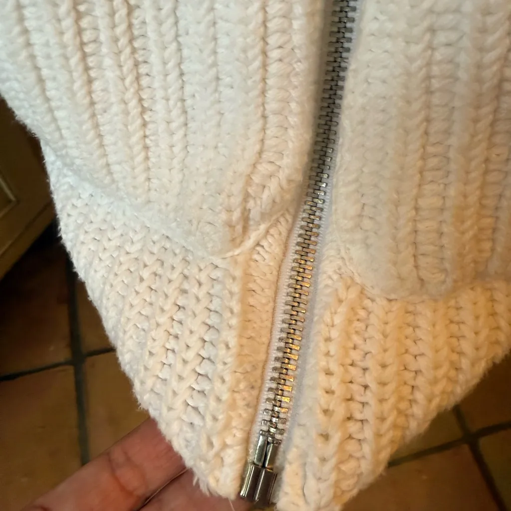 Knit Hooded Cardigan White Size L - Image 6