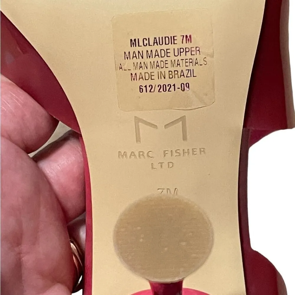 Marc Fisher LTD Claudie Strappy Heels Rubber Sandals Size 7 Pink New No Box - Image 7