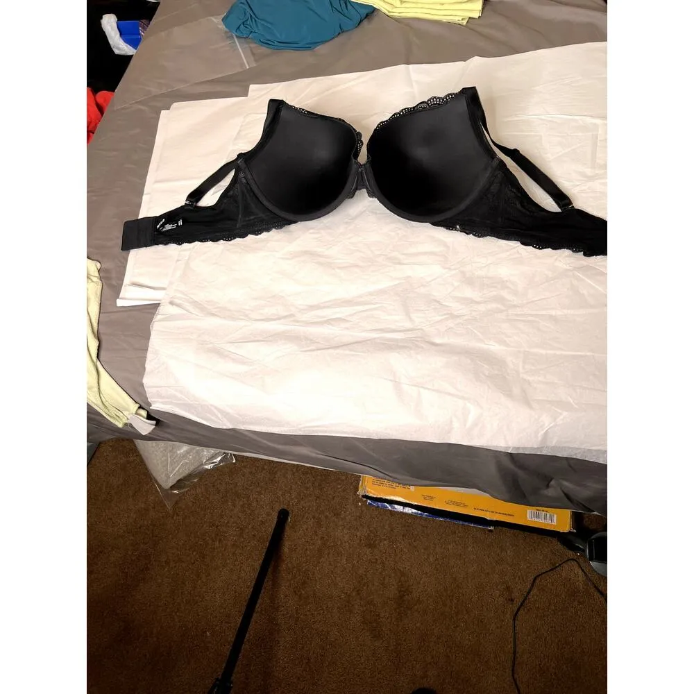 Torrid bra size 42DDD XO Boost Ultra Plunge black lace detail sexy, push-up - Image 6