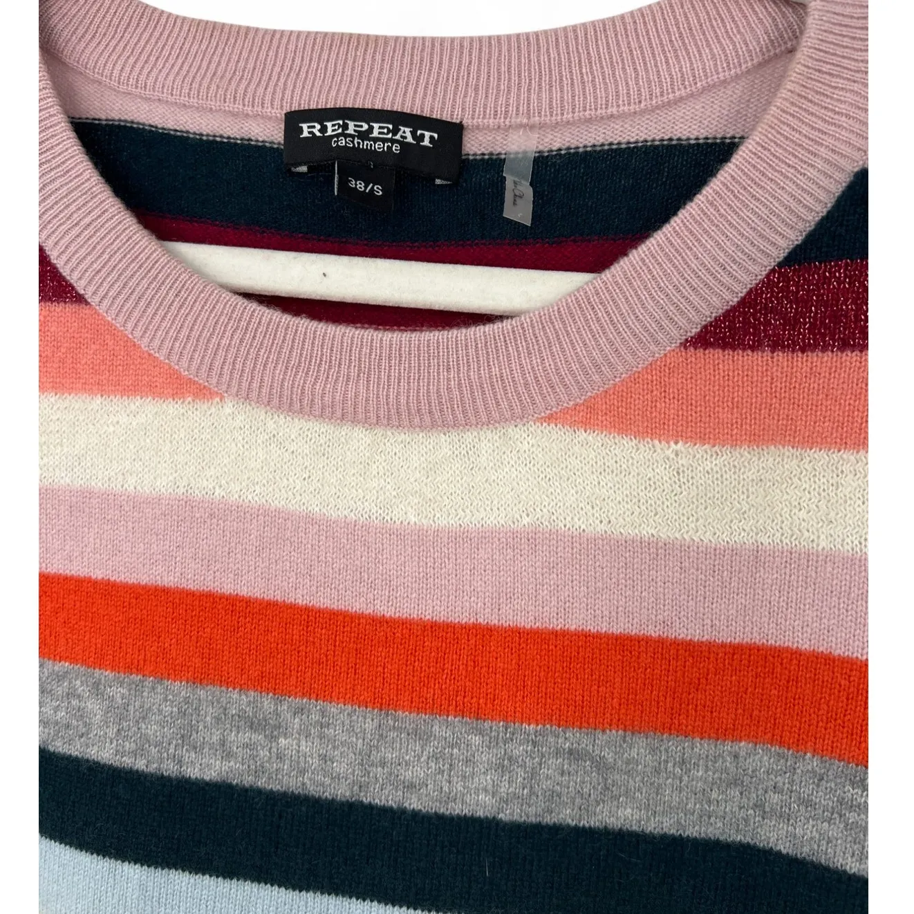 REPEAT CASHMERE | XS/S | Cashmere Sweater Knit Pullover Crewneck Striped - Image 2