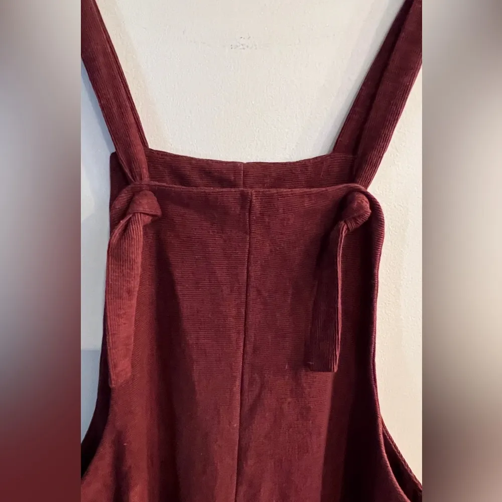 URBAN ROMANTICS Women's Maroon Tie Strap Wide Leg Casual Jumpsuit Size S NEW - Image 2