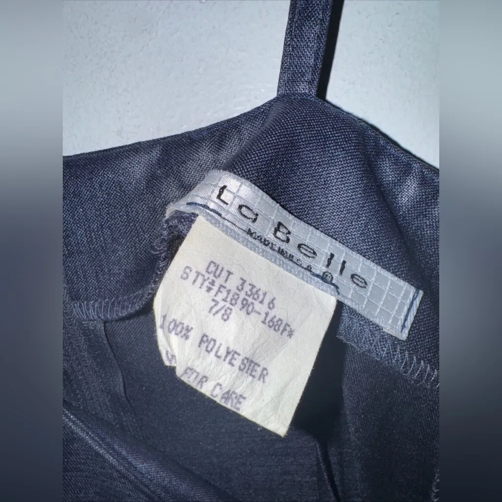 Vintage La Belle Dress Blues Sleeveless Pencil‎ Dress Size 7/8 USA Blue - Image 4