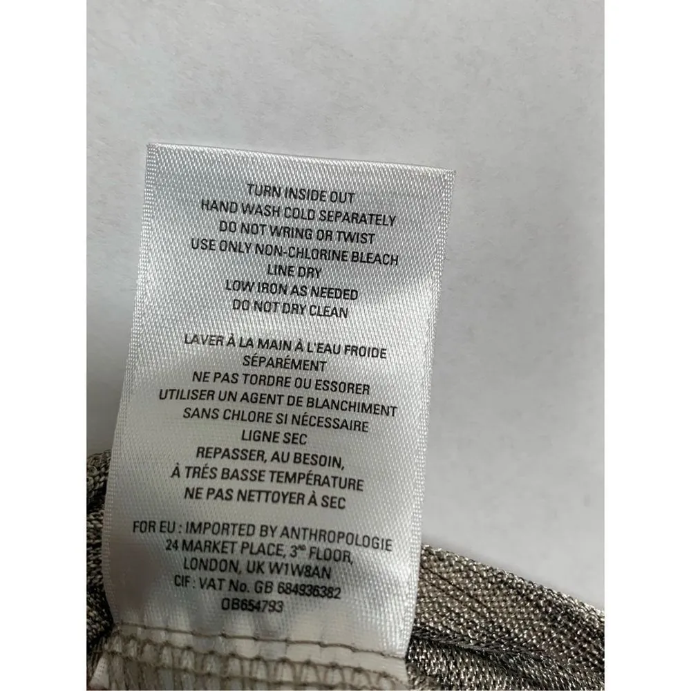 Deletta Anthropologie Women's Gold Metallic Shimmer Short Sleeve Top Siz… - Image 5