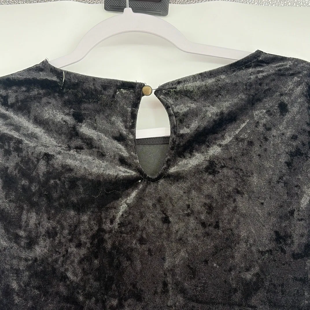 Y2K Rewind Velvet Womens Top Sz S Black Lace Whimsigoth Fairy Grunge - Image 7