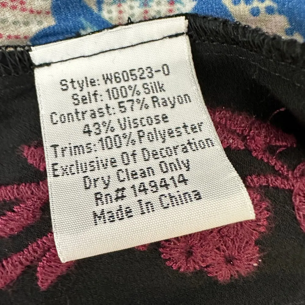 Johnny Was Sidonia Silk Lounge Pant Pull On Floral Embroidery Resort XXL NWT - Image 13