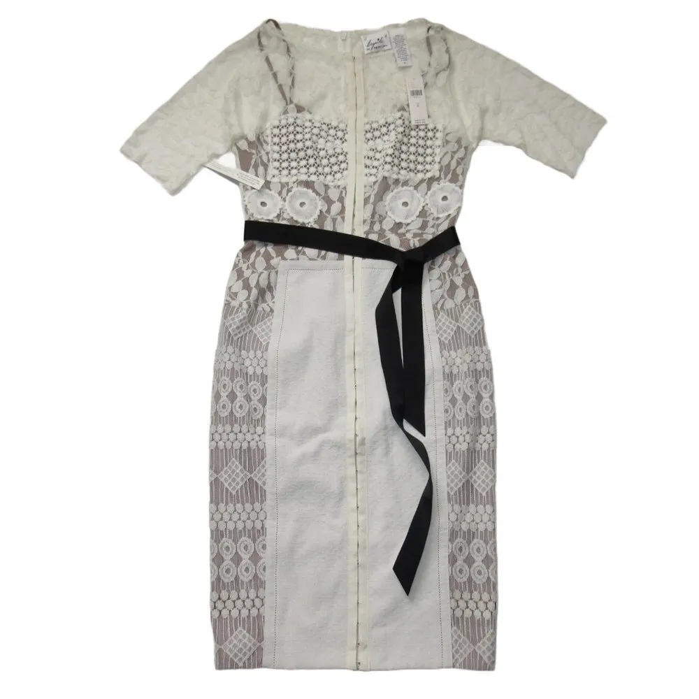 NWT Anthropologie Beguile by Byron Lars Carissima Sheath in Ivory Dress 0 $258 - Image 2