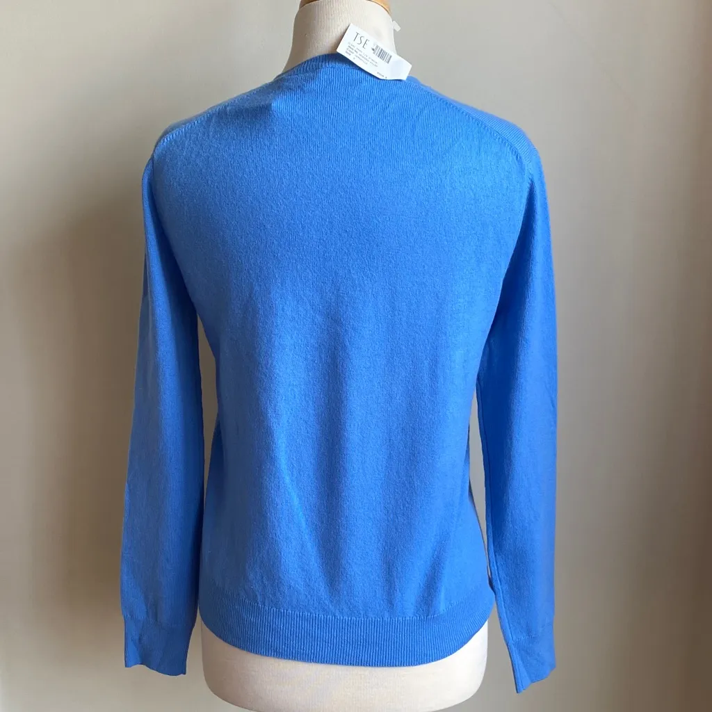 TSE 100% Cashmere Classic Long Sleeve V-Neck Lightweight Sweater Versailles - Image 3