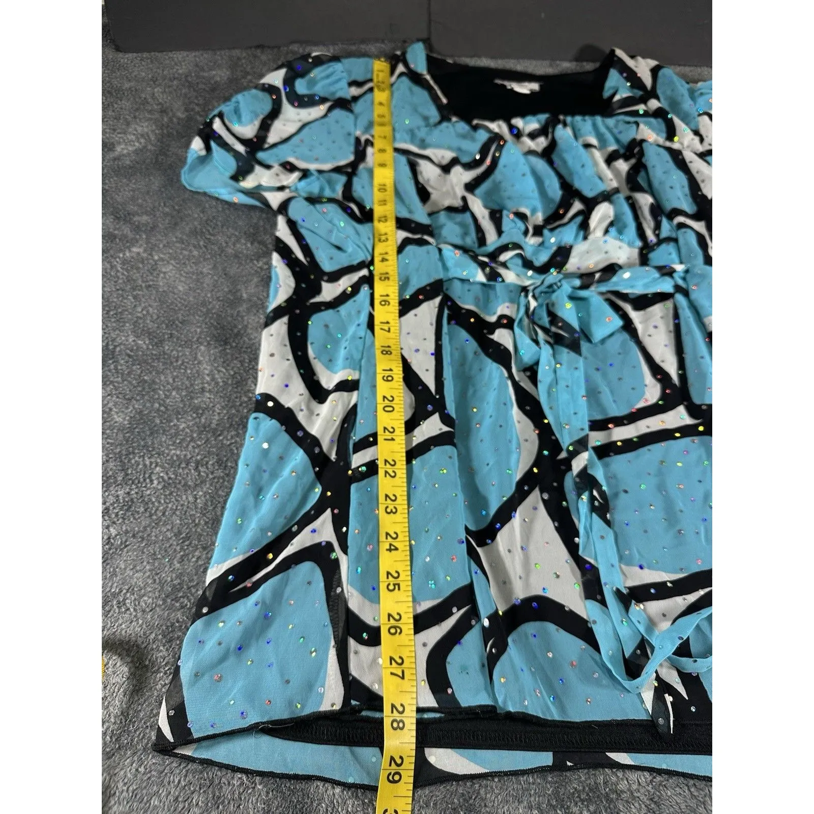 Dress Barn Multicolored Geometric Print Shift Blouse Size 22/24 - Image 4