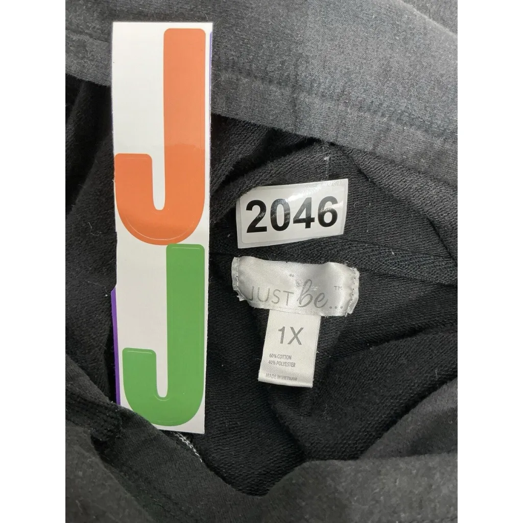 Womans Just Bee Sweatshirt Gray Black Pullover With Hood 1x - Image 3