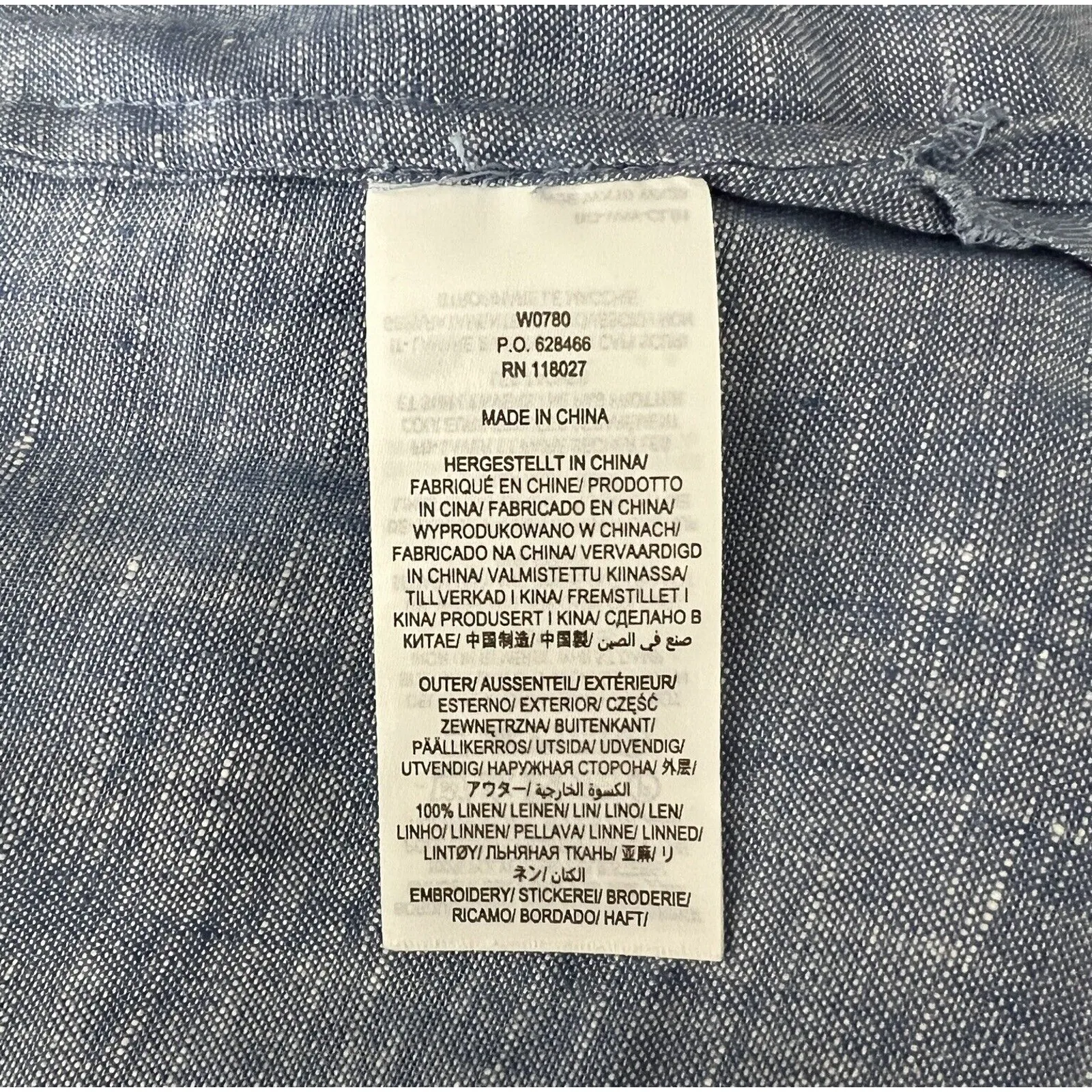 Boden Dress Womens 2R Blue Gray Bella Embroidered Chambray Linen Boho Peasant Size 2 - Image 7