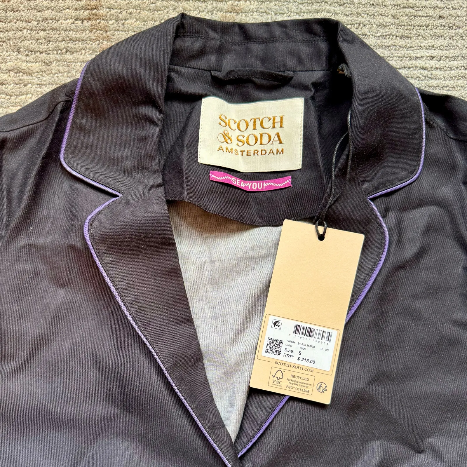 Scotch & Soda Anthropologie Pajama Blazer Tie Dye Boho Drapey Womens Sz S - Image 7