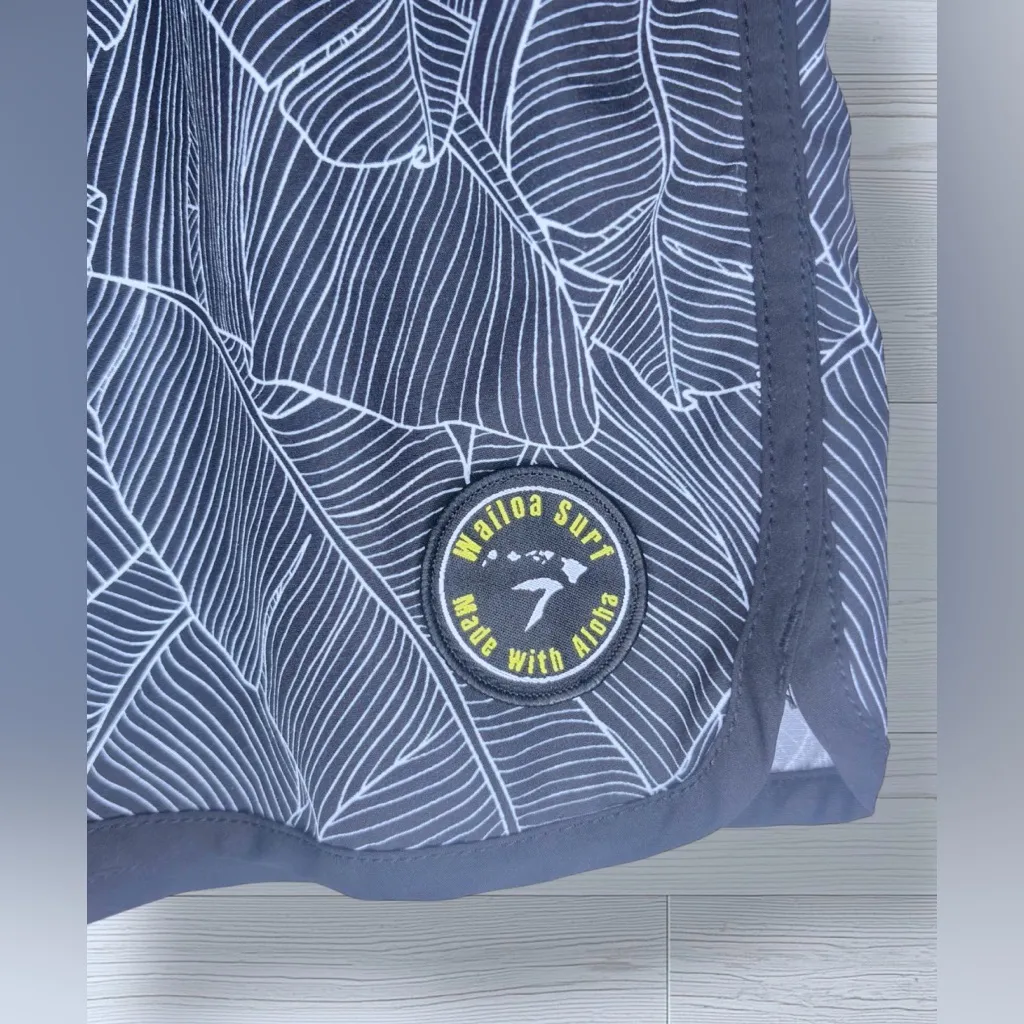 WAILOA SURF Women’s Tropical Print Casual Beach Shorts Black Size M - Image 5