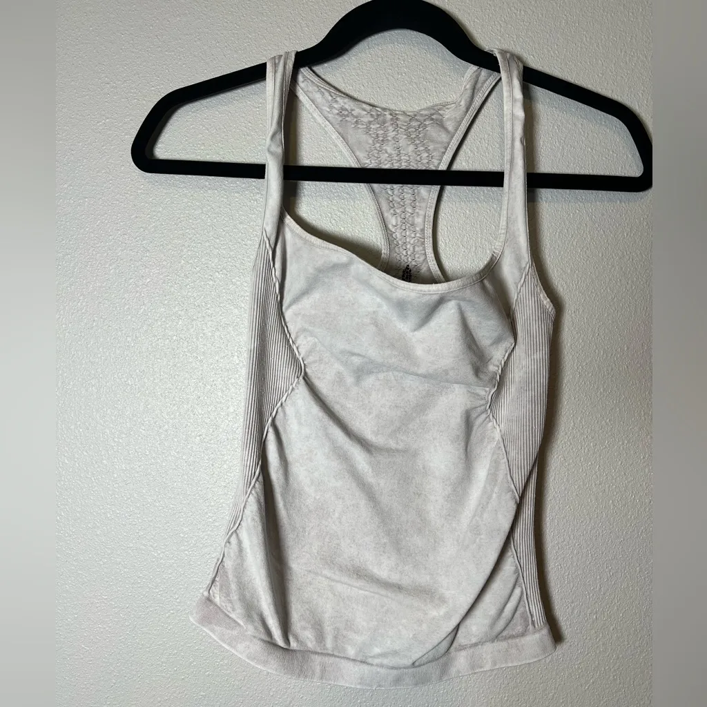 (IR) NWOT Free People Movement Good Karma Long Tank in Vintage Ice Grey - Image 4