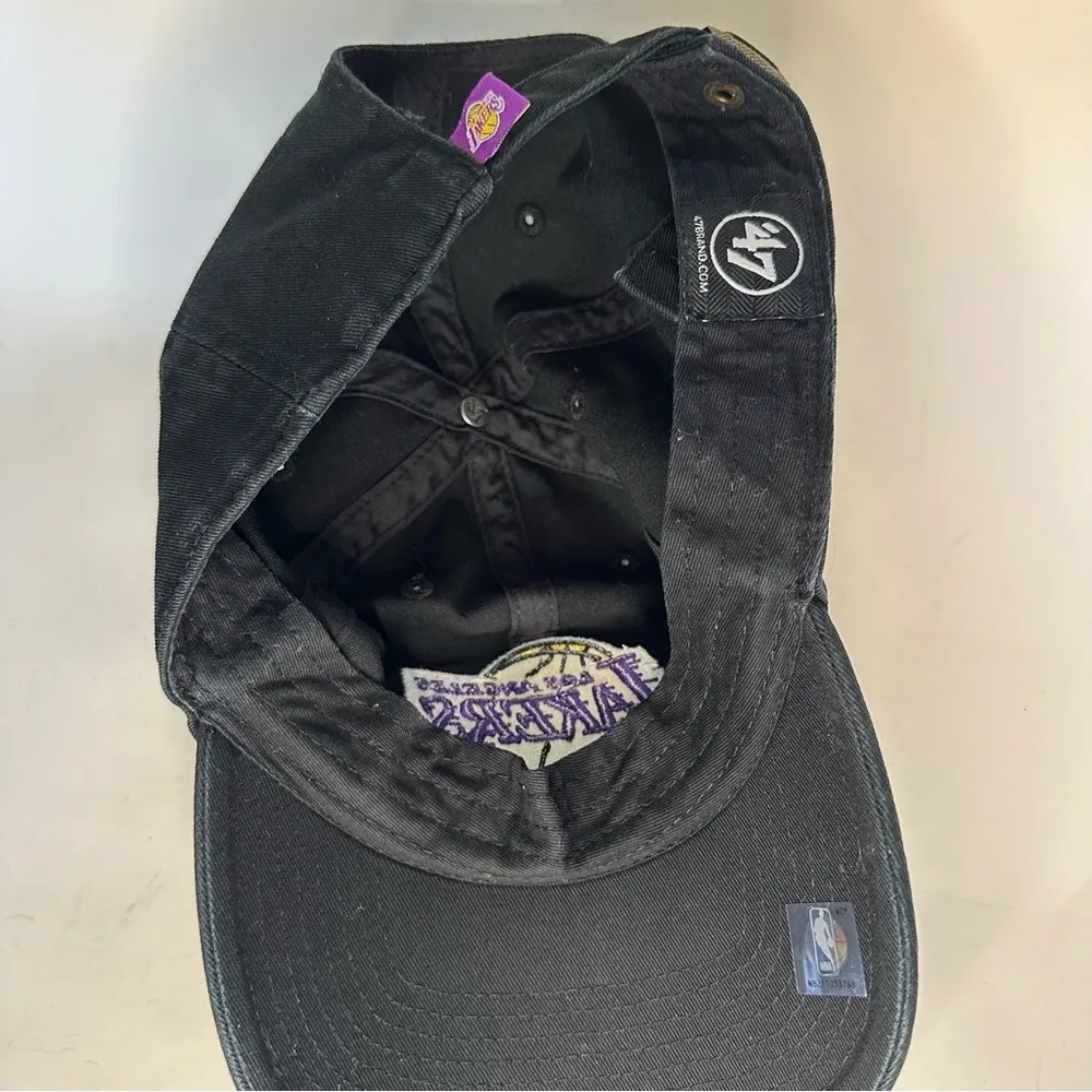 Los Angeles Lakers '47 Brand Classics Clean Up Adjustable Hat Cap Unisex Black - Image 7