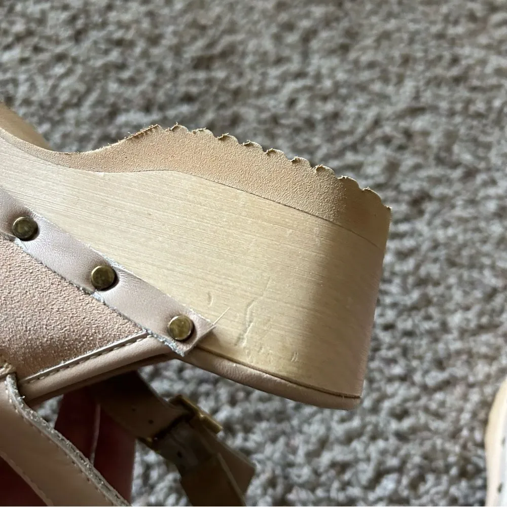 M. Gemi The Greta Backstrap Clogs in Biscuit Beige Size 39 8.5 - Image 11