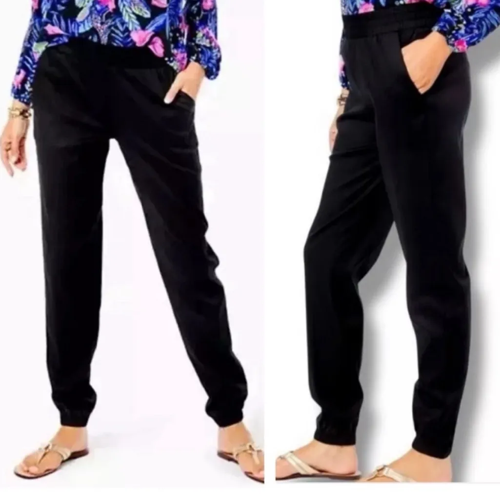Lilly Pulitzer RICI Stretch Jogger Pants Noir Black Cruise Sz S - Image 2