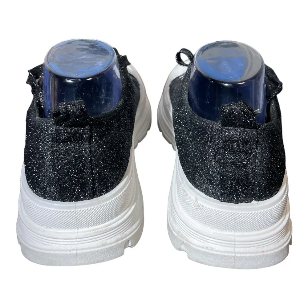 True Religion Janis Platform Sneakers Black Glitter Accent Women’s Size 10 - Image 5