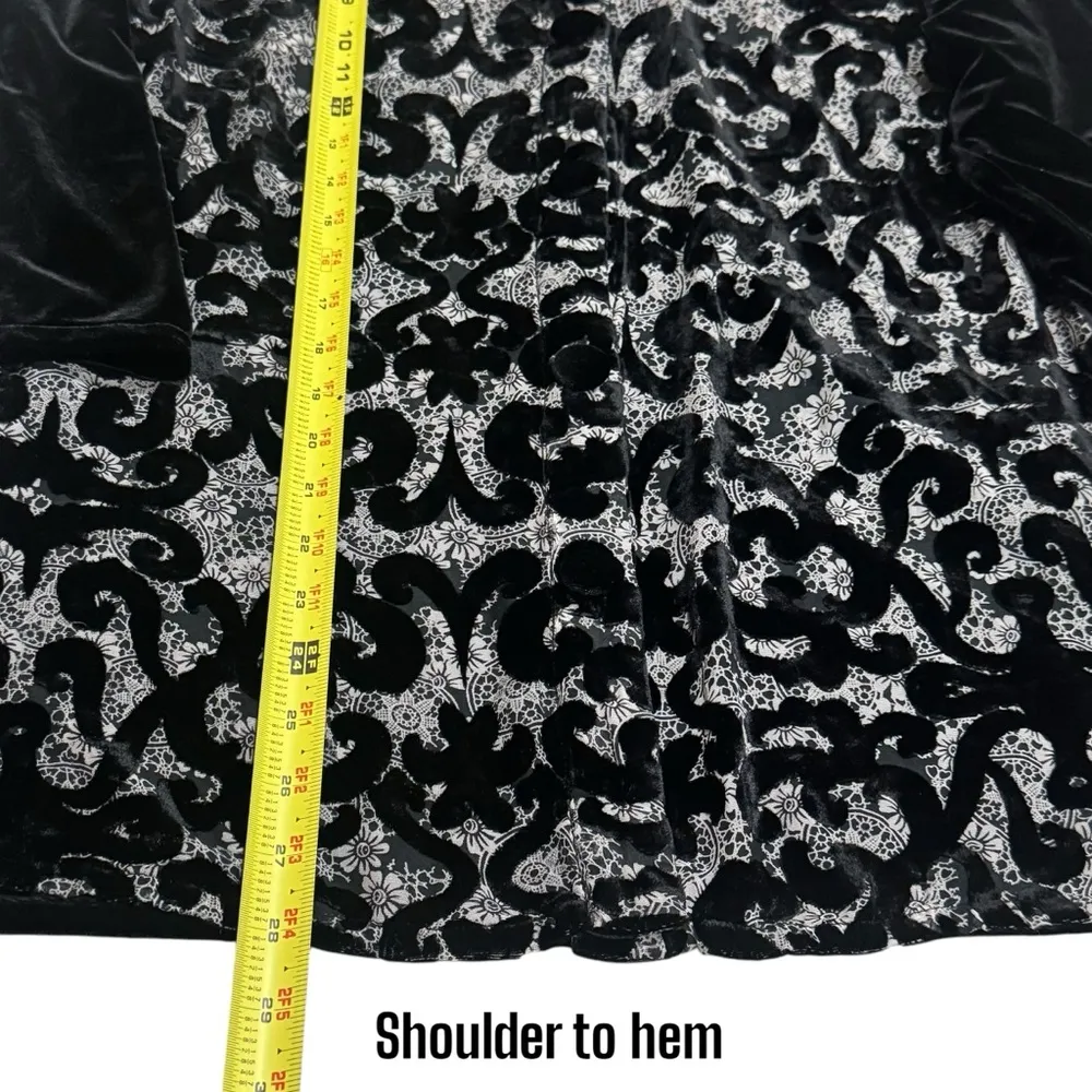 Chico’s Travelers Floral Velour Oriental Inspired Silk Blend Blouse Size 2 (L) - Image 11