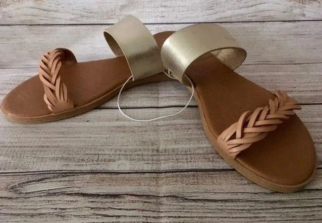 Braided Sandals, Size 8 Gold - Image 4