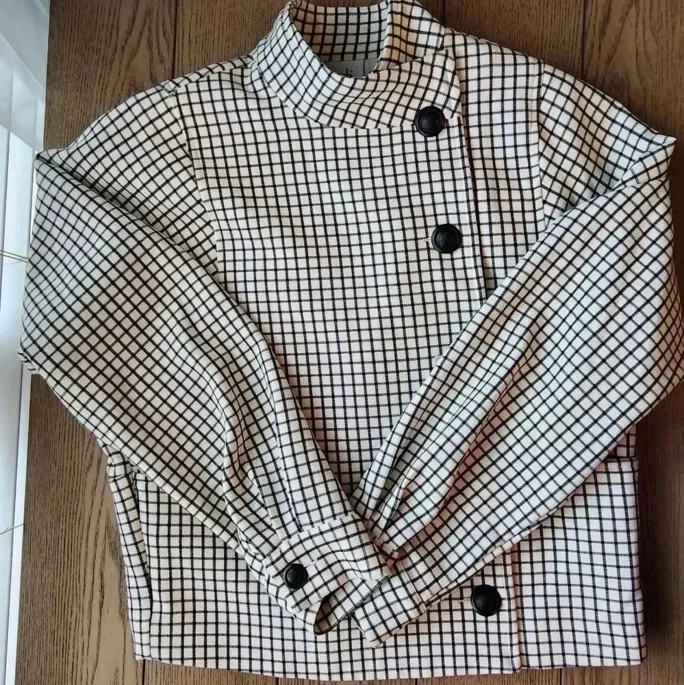 CAbi women's Windowpane Jacket Black and White XSmall Checkered - Image 9